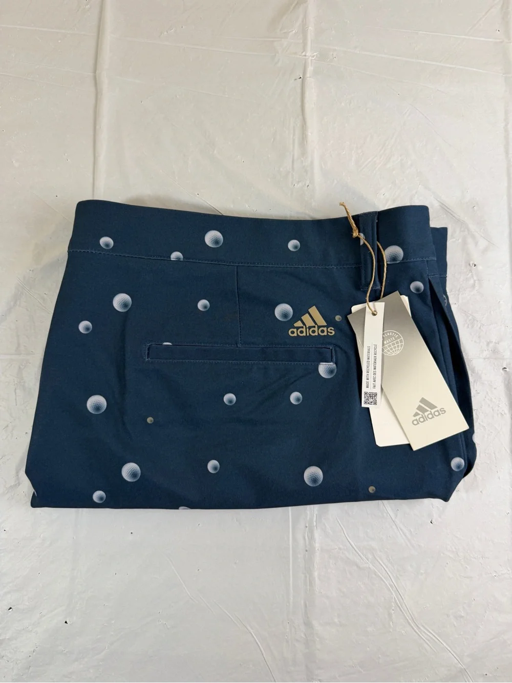 adidas Navy Blue Golf Ball‎ Print Flat Front Men's Shorts